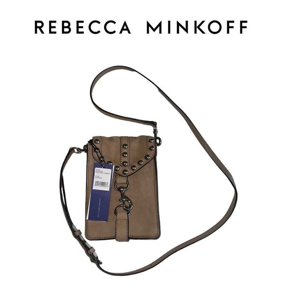 Rebecca Minkoff Rose Studded Phone Crossbody in Sandstone NWT - Picture 1 of 16